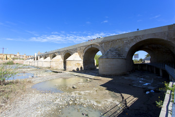 Roman Bridge and Guadalquivir river, Great Mosque, Cordoba, Andalusia,