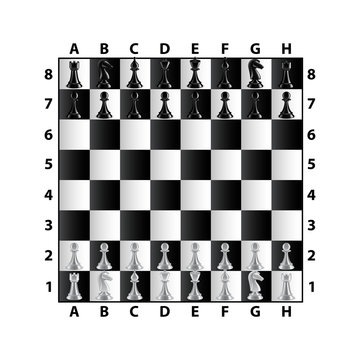 Chess Board Top View Isolated On White Vector