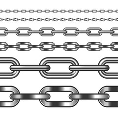 Seamless chain isolated on white vector