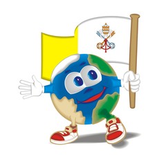 Naklejka premium Planet_with_flag_Vatikan