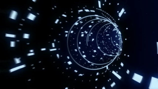 Bending Futuristic Data Tunnel Looping