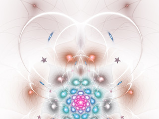 Light colorful fractal heart, valentine's day motive, digital artwork for creative graphic design