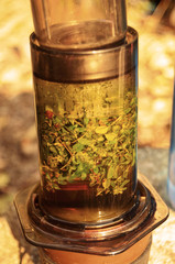 outdoor cooking - herbal tea