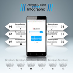 3D infographic. Smartphone icon.