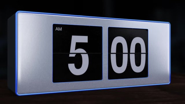 Retro Flip Alarm Clock at 5AM