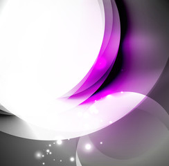 Digital illustration, glowing waves and circles