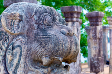 Fototapeta na wymiar Ruins Of Polonnaruwa, Sri Lanka. Polonnaruwa Is The Second Most Ancient Of Sri Lankas Kingdoms