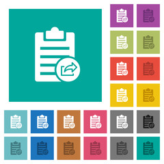 Export note square flat multi colored icons