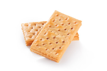 Tasty biscuits isolated on white background.