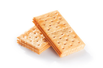 Tasty biscuits isolated on white background.