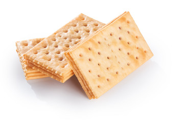 Tasty biscuits isolated on white background.