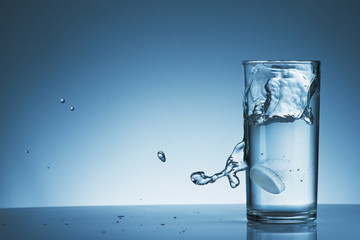 Effervescent tablet in a glass