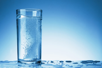 Effervescent tablet in a glass