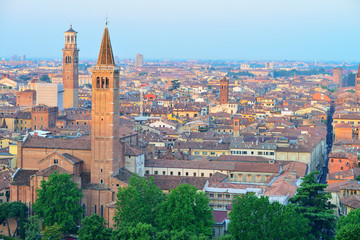 Obraz premium Verona. Image of Verona, Italy during summer sunrise. The famous tourist sight. Main observation deck.