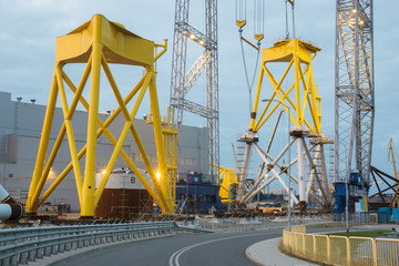 A modern factory producing components for wind farm in Szczecin, Poland