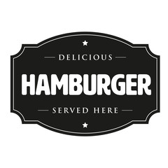 Hamburger vintage sign retro