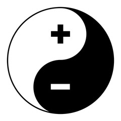 Obraz premium Yin yang symbol of harmony and balance plus minus
