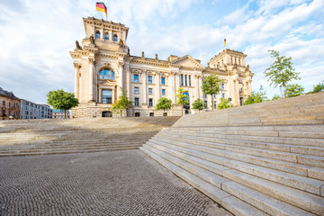 Fototapeta premium Morning view on the famous Reichstag building in Berlin city