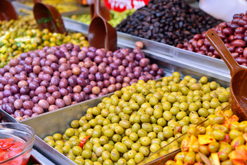 Olives in the Mahane Yehuda Market in Jerusalem.