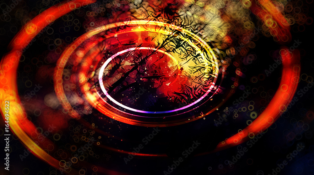 Leinwandbilder fresh modern style design backround with abstract multicolor layered pattern. swirl effect.