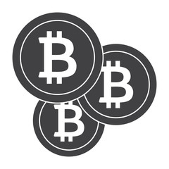 Bitcoins icon for cryptocurrency, virtual currency, digital money, ecash