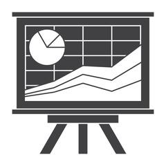 Financial statistics concept with whiteboard and charts