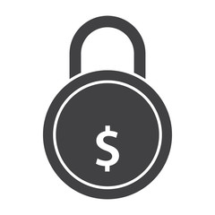 Secured loan concept with golden lock and dollar sign