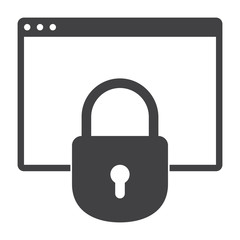 Online banking security concept with browser and lock