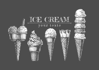 Set of ice-creams