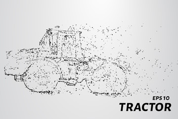 Obraz premium Tractor of the particles. The tractor consists of circles and points. Vector illustration