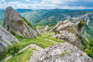 Fototapeta na wymiar Panoramic view in the Lucanian Dolomites, province of Potenza, Basilicata.