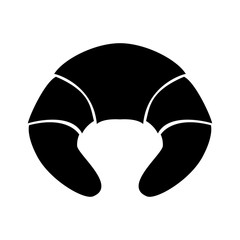Croissant black icon .