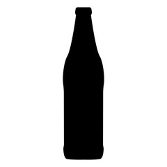 Beer bottle black icon .