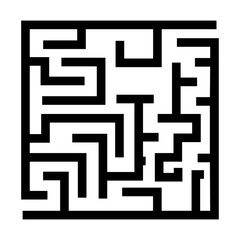 Labyrinth, maze conundrum black icon .