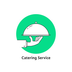 green linear round catering logo