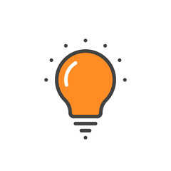 orange linear bulb icon
