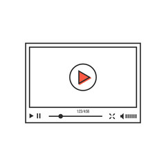 thin line video player interface