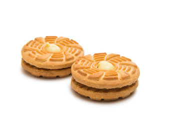 Double biscuits isolated