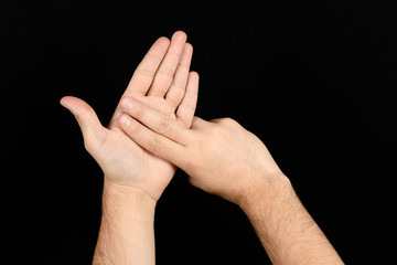 The language of the deaf English version of the gesture the letter N Signaling BSL