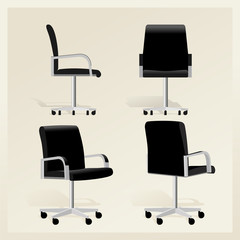 Obraz premium Black leather office chair vector