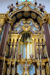 Fototapeta na wymiar MARBELLA, ANDALUCIA/SPAIN - JULY 6 : Golden Altar in the Church of the Encarnacion in Marbella Spain on July 6, 2017