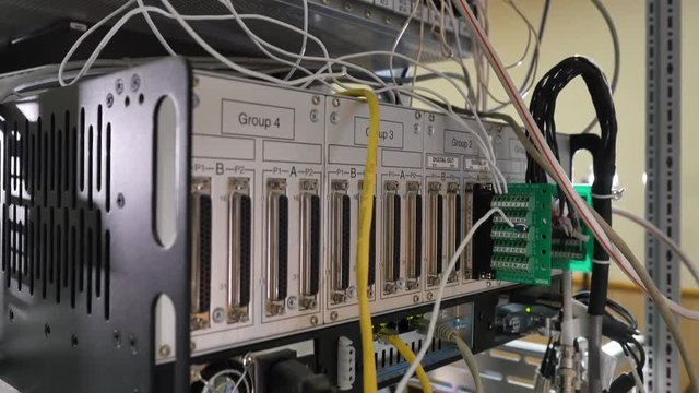 Network panel, switch and cable in data center