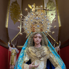 MARBELLA, ANDALUCIA/SPAIN - JULY 6 : Statue of the Madonna in the Church of the Encarnacion in Marbella Spain on July 6, 2017