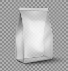 Food snack pillow bag on transparent background. Vector illustration. Can be use for template your design, promo, adv.