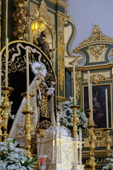 Fototapeta premium MARBELLA, ANDALUCIA/SPAIN - JULY 6 : Statue of the Madonna in the Church of the Encarnacion in Marbella Spain on July 6, 2017