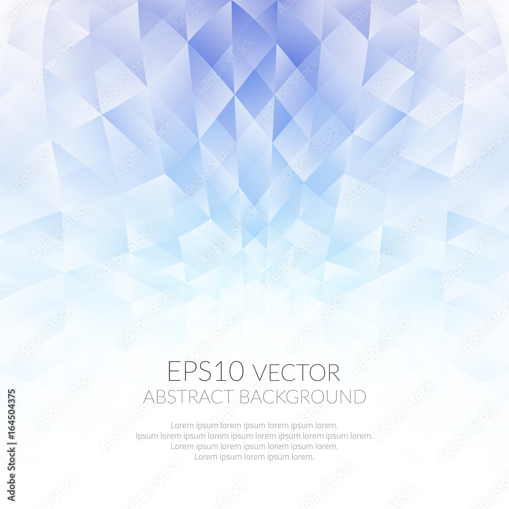 Poster abstract background with geometric pattern of triangles. shades of blue. the texture of the surface 