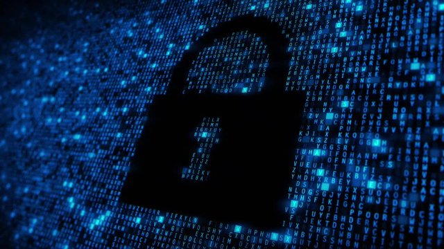 Privacy Lock Encryption on Computer Closeup