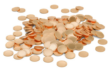 Golden coins, 3D rendering