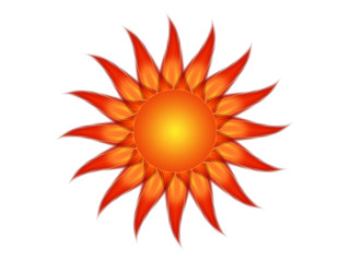 Symbol of the sun on a white background