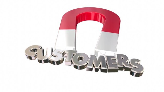 Magnet Attract New Customers Bring In Find Clients Letters 3d Animation